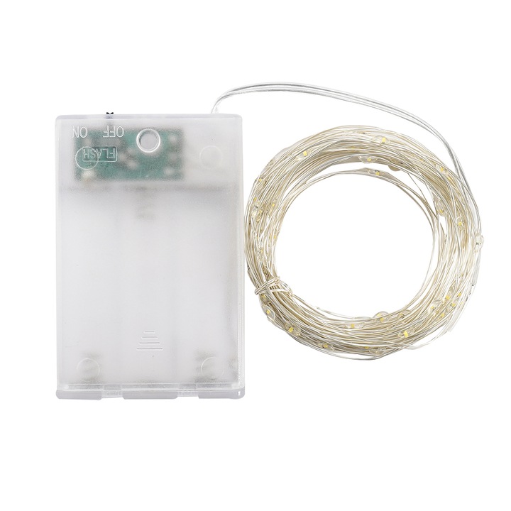 LED лента Mini String Lights, 50 LED, червена, 5 м