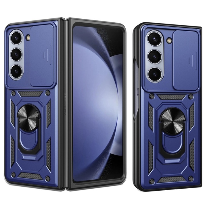 Калъф за Samsung Galaxy Z Fold 6, CamShield Pro Kickstand, Camera Slider, Anti-Shock, Top Protection, Blue