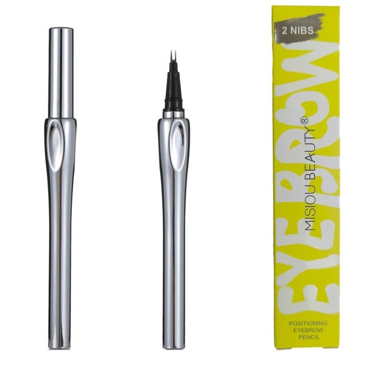 Creion sprancene MISIOU BEAUTY, varf ultra-subtire 7mm, rezistent la apa, negru