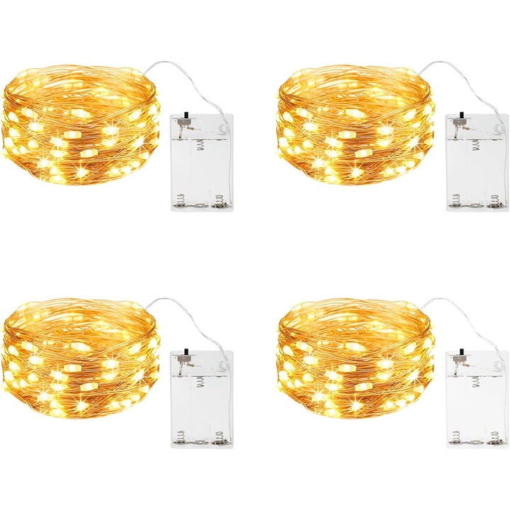 Set 4 Siruri Lumini Decorative, 50 LED-uri, 5m, Impermeabil, Multifunctional