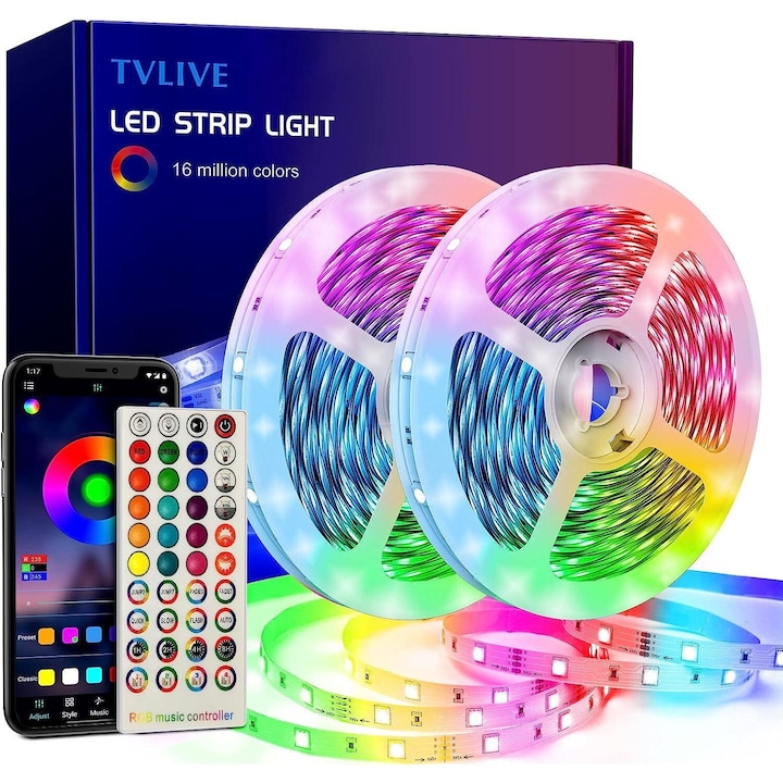 LED лента, RGB, 20м, многоцветна