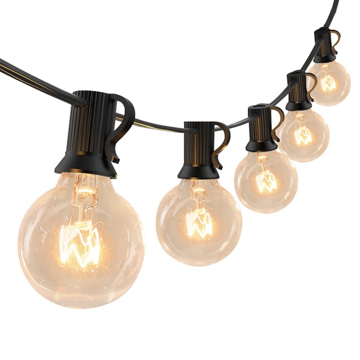 Външни LED ленти, щепселни светлини G40, топло бяло, гъвкав монтаж, комплект от до 8 струни