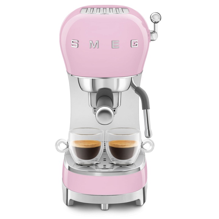 Еспресо машина Smeg ECF02PKEU, 1350 W, 15 бара, Розова