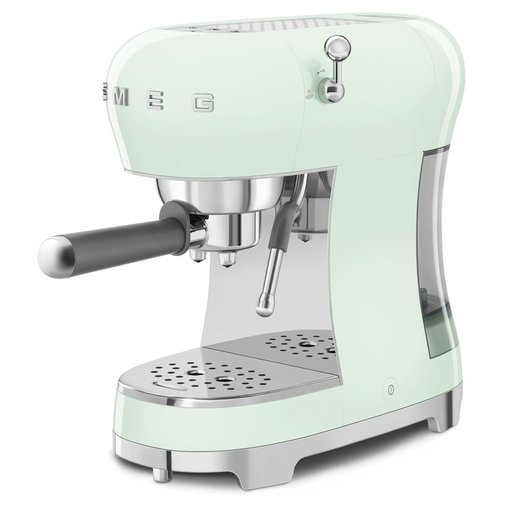 Espressor manual Smeg ECF02PGEU, 1350 W, 15 bar, verde pastel