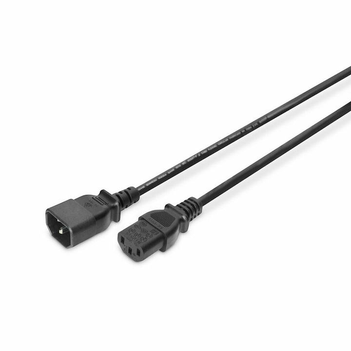 Cablu de alimentare DIGITUS AK-440201-018-S, PVC, negru, 1.8m