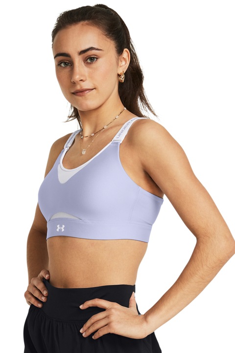 Under Armour, Фитнес сутиен Infinity High 2.0 с регулируеми презрамки, Бял/Небесносин