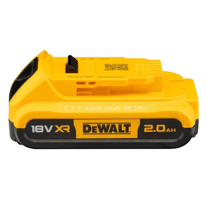 Acumulator Li-Ion DeWALT DCB183 XR 18V 2 Ah compatibilitate multipla, indicator nivel de incarcare, compatibil cu toate uneltele electrice DeWALT 18V XR