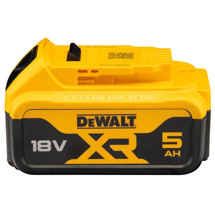 Acumulator Li-Ion DeWALT DCB184 XR 18V 5 Ah compatibilitate multipla, indicator nivel de incarcare, compatibil cu toate uneltele electrice DeWALT 18V XR