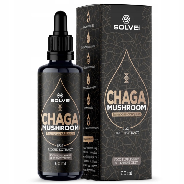 Extract de Chaga, Solve Labs, 60ML, lichid, fara alcool