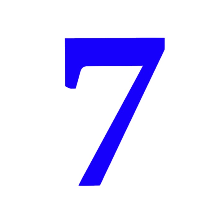 Свещник за торта, "7", рожден ден, 100 X 68 mm син