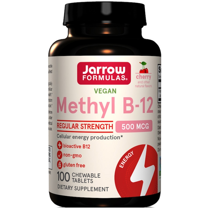 Metilcobalamina Methyl B-12 (Vitamina B12) 500mcg, Jarrow Formulas, 100 tablete masticabile, Secom