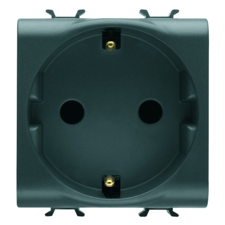 Priza shucko Negru 2 module