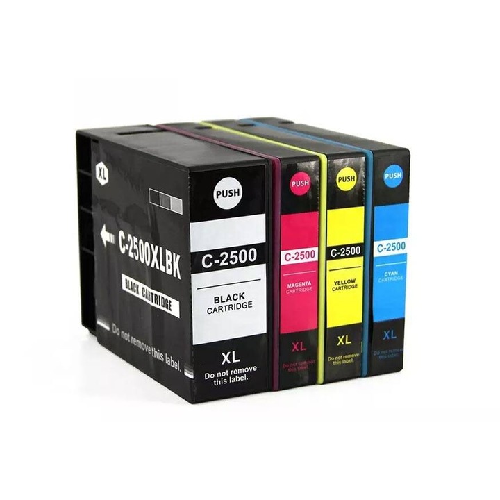 4 db tintasugaras patron készlet 2500XL fekete.kék.piros, sárga, 1000 oldal többszínű kompatibilis Canon iB 4050 / MB 5050 / MB 5350 / MB 5150 / MB 5450 / iB 41515 /45 /5 MB 4150