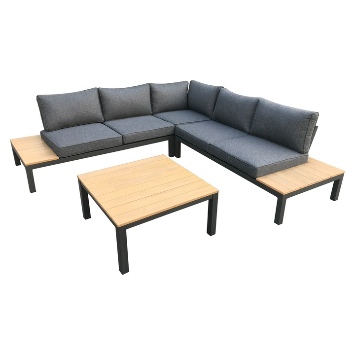 Set mobilier gradina Bello Giardino, aluminiu, cu perne gri