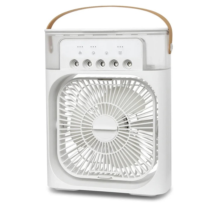 Ventilator de pulverizare, racire cu 3 viteze, aer rece, alb