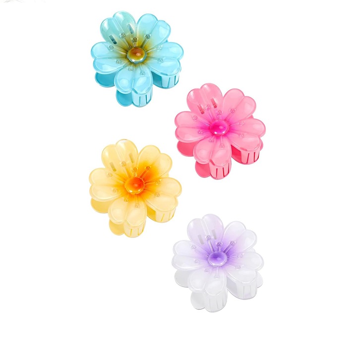 COMEWE hajcsat szett, napraforgó modell, műanyag és fém, 7,6x7,6 cm