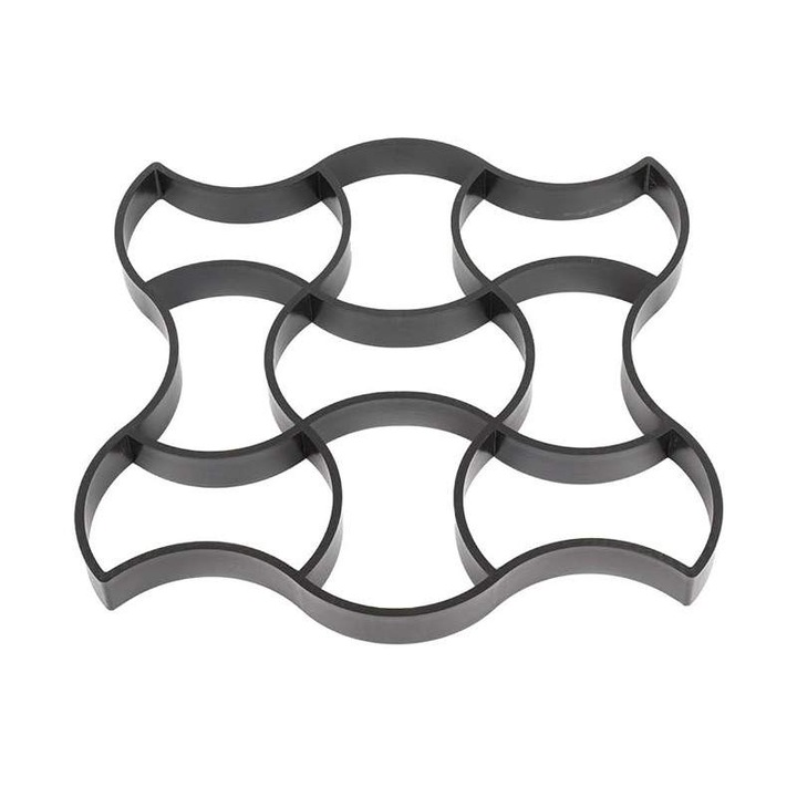 Matrita Tip Sablon Cu Contur SIKS pentru Turnat Pavaj din Beton Amprentat Sau Piatra Decorativa, Forma Imitatie Naturala, Stampa Model 7, Plastic, Dimensiuni 49.5 x 4.5 x 49.5 cm