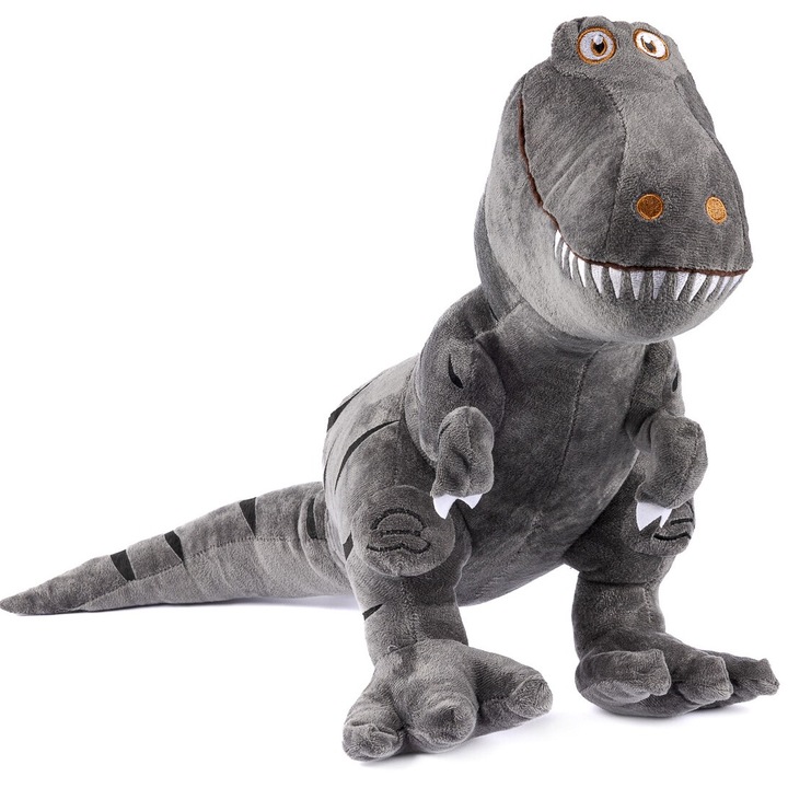 Jucarie de plus, Mis Gustaw, Dinozaur Dino, Gri, 55cm