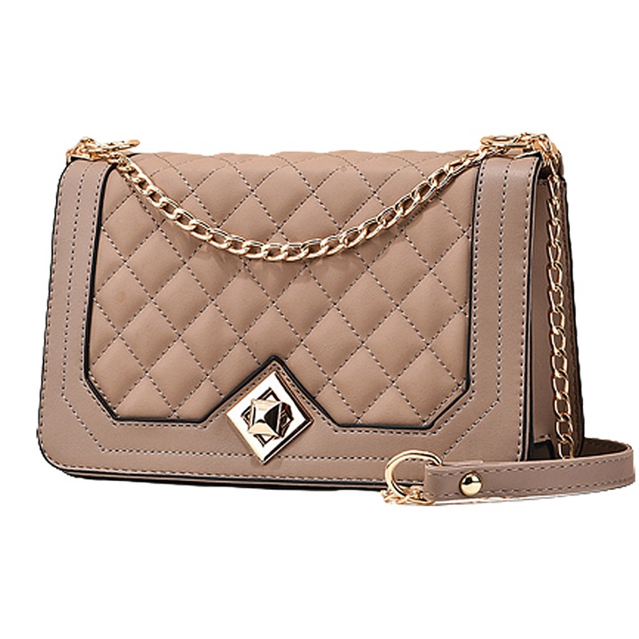 QttvbTna crossbody táska, bőr, egyszerű kivitel, barna