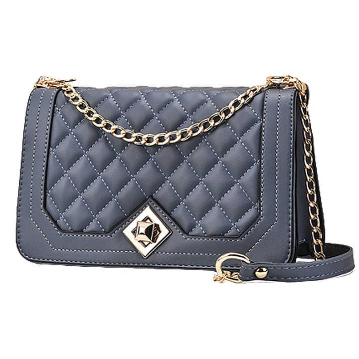 Női crossbody táska, fényes textúrájú modell, méretek