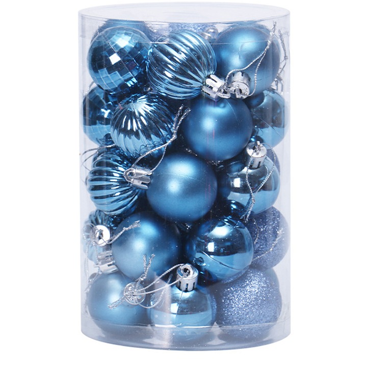 Set 34 Globulete de Craciun, 4 cm, Ornamente pentru agatat