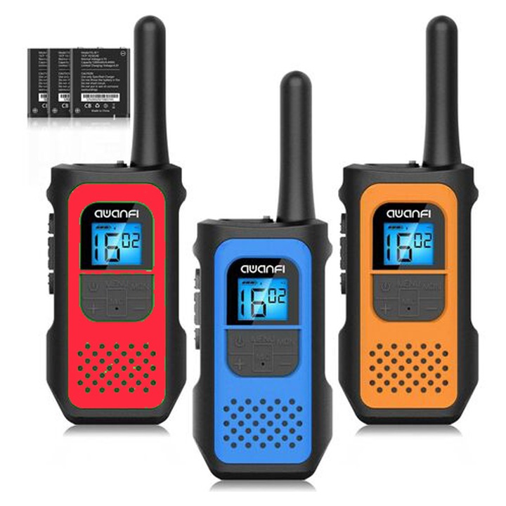 Комплект от 3 уоки токита QttvbTna, VOX, предупреждение за времето на NOAA, LCD осветление, многоцветни