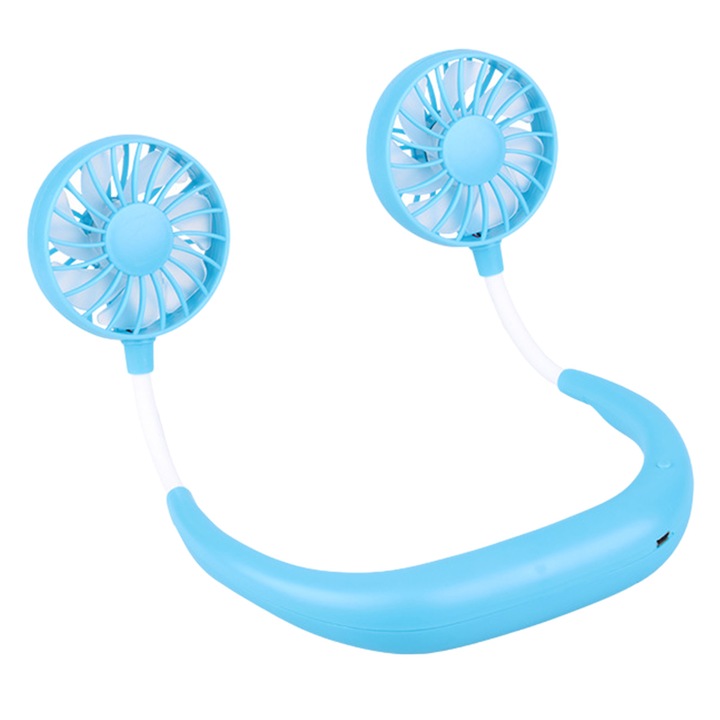 Преносим вентилатор, 3 скорости, регулируема посока, син, комплект малки вентилатори