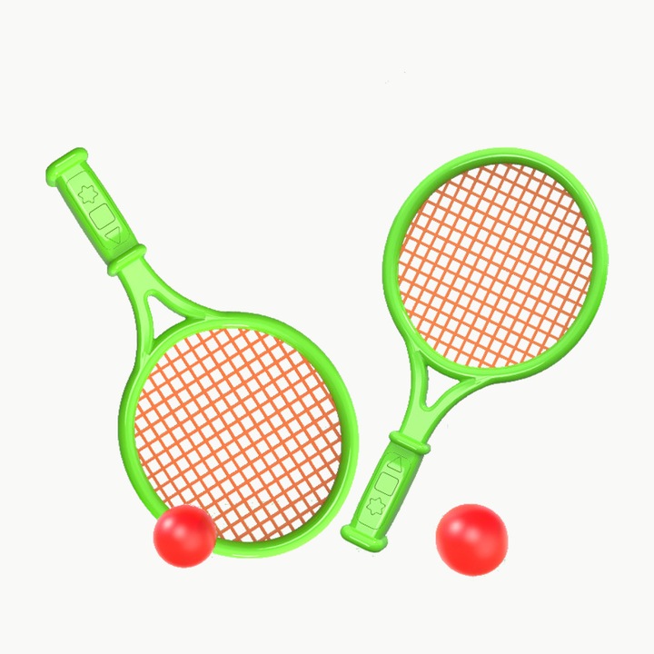 Set Badminton pentru Copii Xuigort, 2 Rachete si Volani, Usor de Jucat, Multicolor