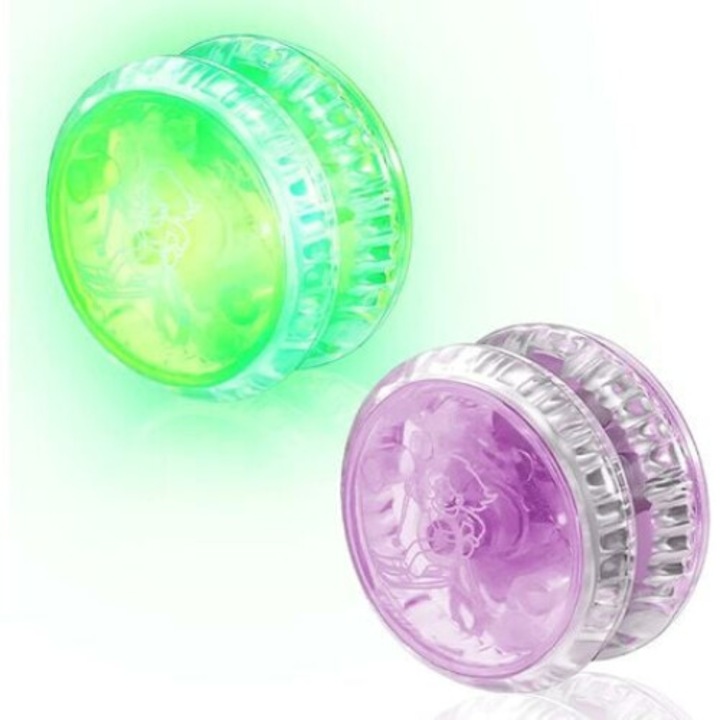 Set 2 Jucarii LED Yoyo, AMRINUGL, plastic, 5.5x5.5x4cm