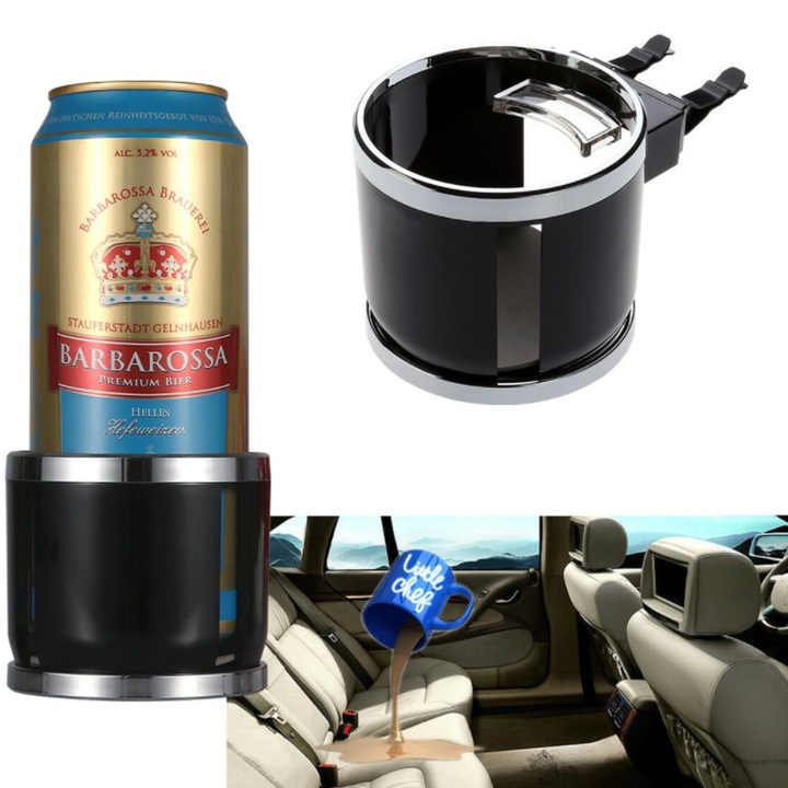 Поставка за чаши за кола TNEAYWHE, Удължител за две чаши, Регулируема основа, За големи бутилки, Лесен монтаж