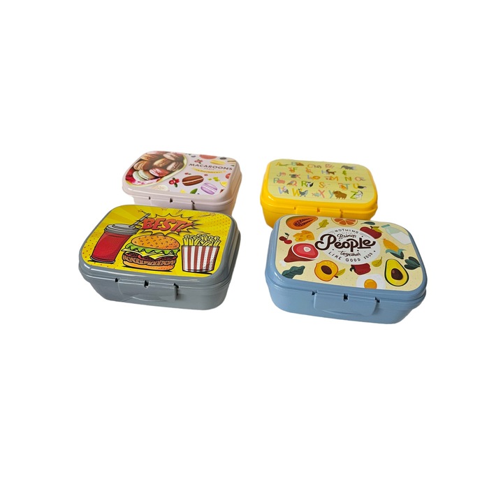Cutie pentru sandwich 1000 ml, Titiz, galben, model Alfabet