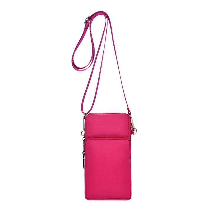 Sport övtáska QttvbTna, nylon/poliészter, rózsaszín, 10x19x5cm