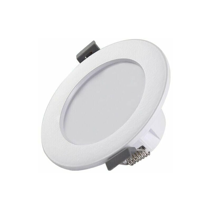 Set de 5 spoturi LED pentru baie, ultraplate, alb, 25mmxO90mm, 5-7W, 460Lm, 4000K