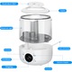 Umidificator De Aer Cu Difuzor Aromaterapie Si Lumini LED, Rezervor 3L, 290 Ml/h, 3 Moduri De Functionare, Recipient Detasabil, Lumini De Noapte, Oprire Automata, Alb