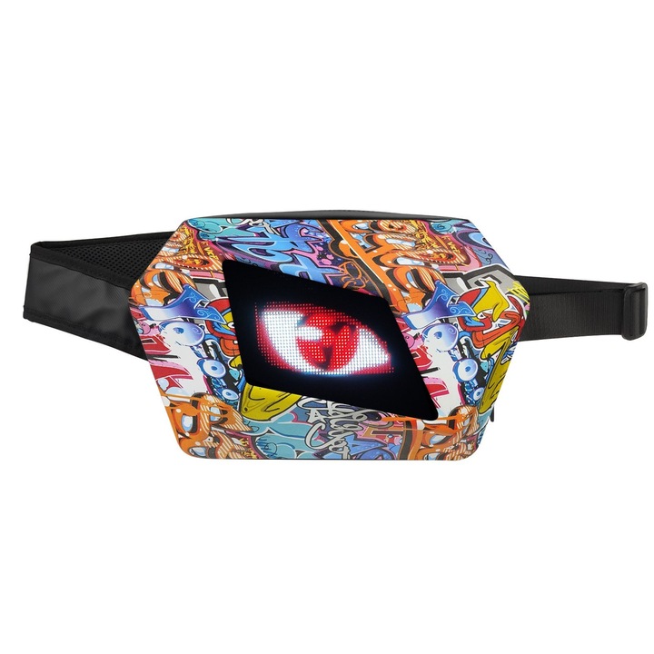 Merev motoros válltáska LED kijelzővel és Bluetooth-al - Devil Eyes 32*9*20 cm - Többszínű