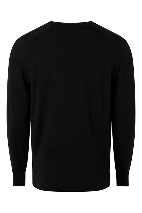 CALVIN KLEIN, Фино плетен пуловер от мерино, Тъмно черно