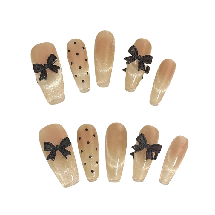 Set 10 unghii fallse, Tip Press-On, ballet, Nude