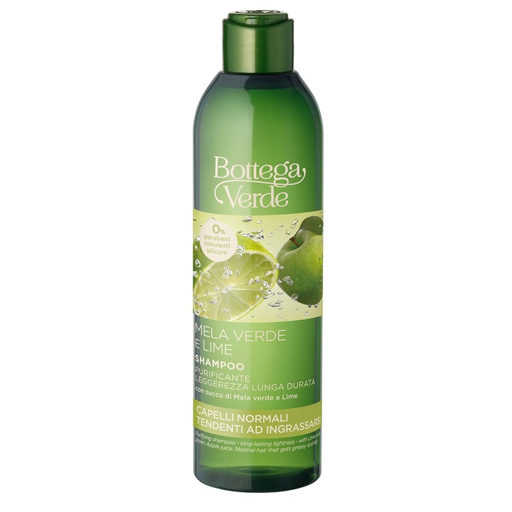 Sampon 2 in 1 purificator si hidratant, cu extract de lime si mar verde - Mela Verde, 250 ML, Bottega Verde