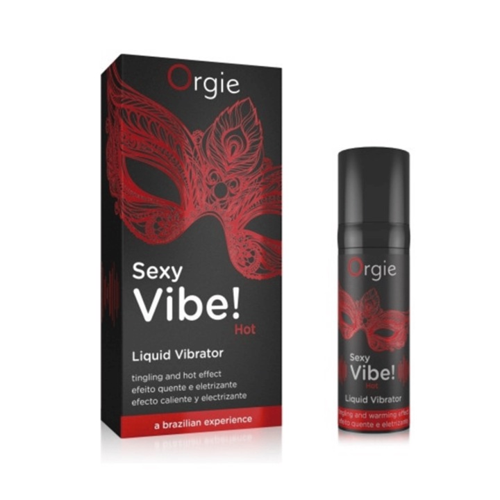 Gel ORGIE Sexy Vibe! Hot Liquid Vibrator, stimulare clitoris si excitare, efect incalzire si furnicaturi, 15 ml