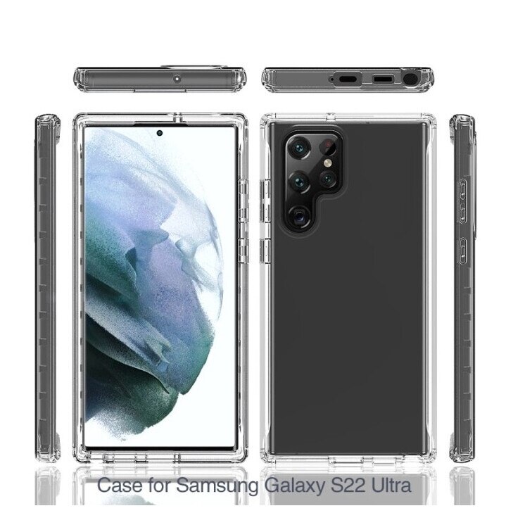 Husa Full body 360 grade, Transparenta pentru Samsung Galaxy S22 Ultra, Fata + Spate, Silicon si Policarbonat