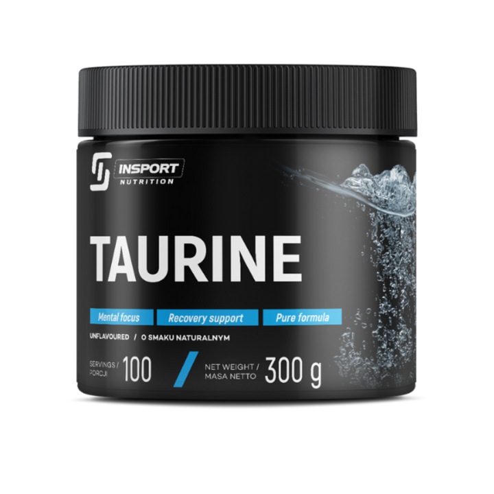 Supliment alimentar, Taurina, Insport Nutrition, Aminoacid, Compozitie pura, 300g Pudra