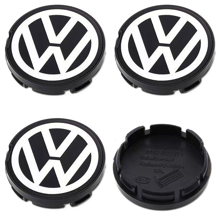 4 db RUICHENZHE dísztárcsa díszítő szett, kompatibilis Volkswagen Golf/Bora/Polo, ezüst, 56mm