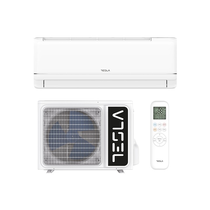 Aparat de aer conditionat Tesla Superior TA36QQDT, 12000 BTU, Clasa A++, Inverter, Incalzire, Turbo, I Feel, Functie Antifungica, Autocuratare, Filtru lavabil, Filtru densitate crescuta, flux aer 3D, Incalzire unitate externa, R32, Wi-Fi, afisaj LED