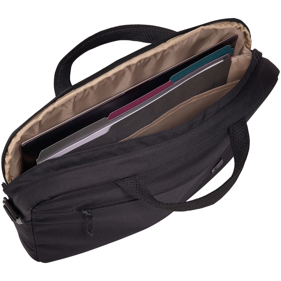 Geanta Case Logic Invigo, pentru notebook de max. 14 iinch, 1 compartiment, buzunar frontal, waterproof, poliester, negru
