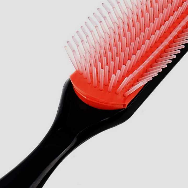 Perie de par pentru par cret, neagra si rosie, ideala pentru parul lung si gros, set ergonomic