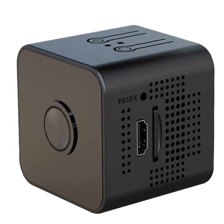 Camera de supraveghere mini, Plastic, 1080P, Wi-Fi, Negru