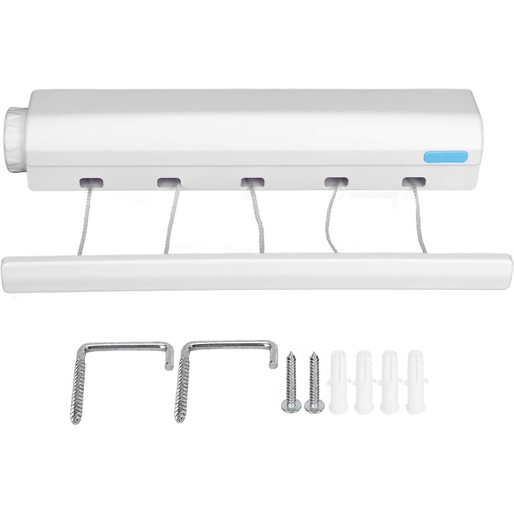 Uscator rufe retractabil, 5 franghii, extensibil pana la 3.75m, capacitate 8kg