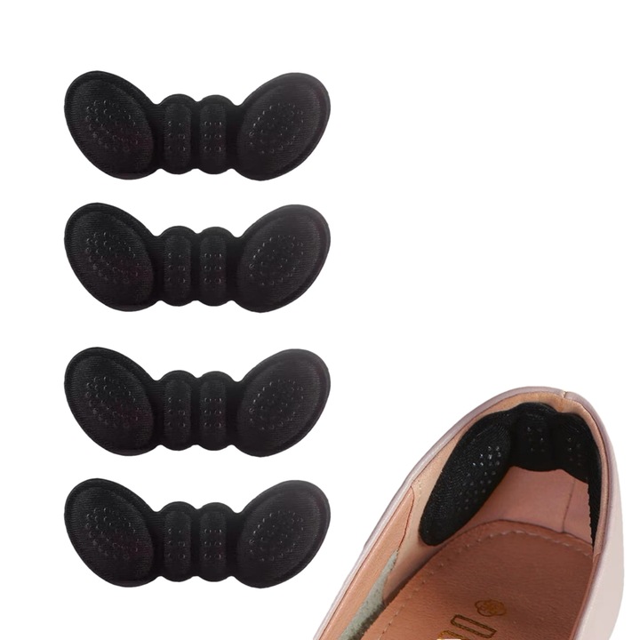 Set 4 suporturi corectoare ortopedice pentru picior, microfibra, negru