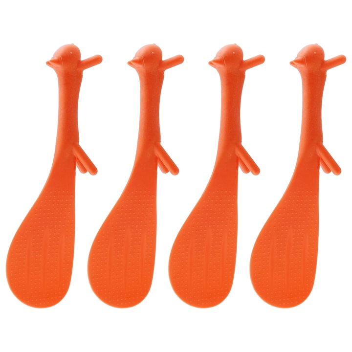 Set 4 Linguri pentru Orez, Cozevdnt, Design Veverita, Portocaliu, 21x5.7cm