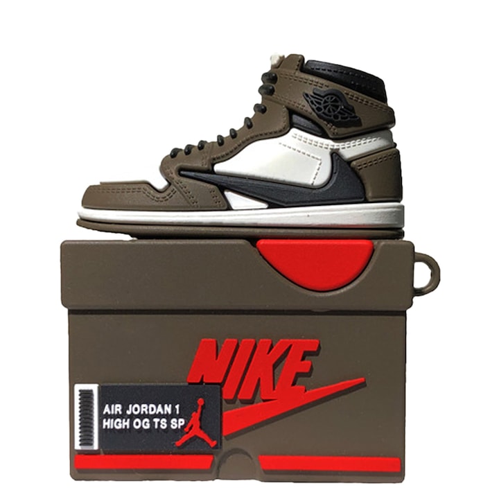 Fejhallgató tok, Kompatibilis AirPods 1/2, Szilikon, Air Jordan cipőmodell, Többszínű